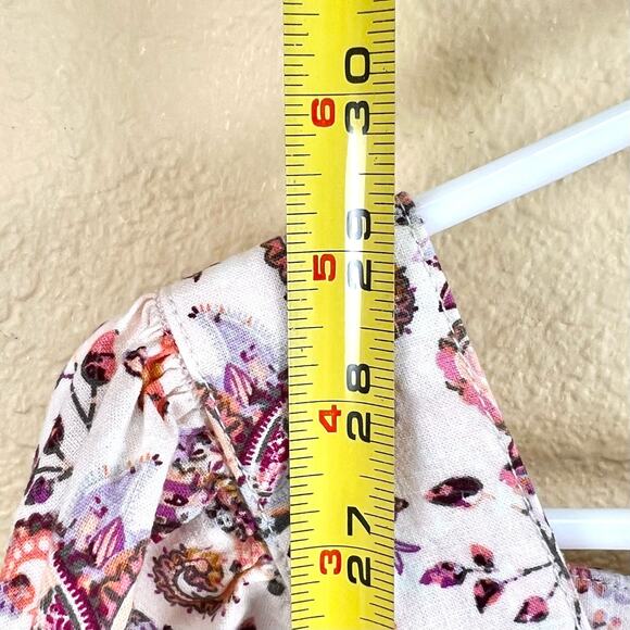 Caffe Marrakesh Square Neck Floral Button Up Linen Blouse Size XL NWT - Picture 5 of 9